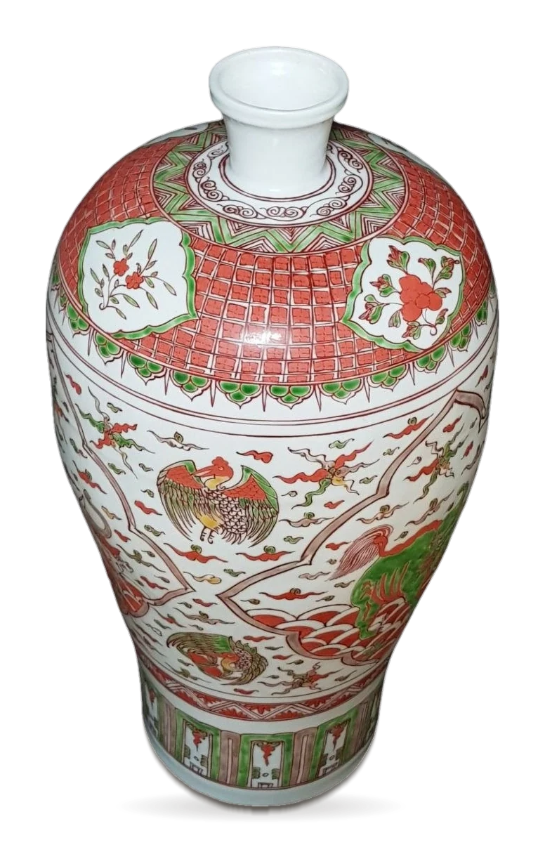 A Wucai ‘Phoenix’ Meiping